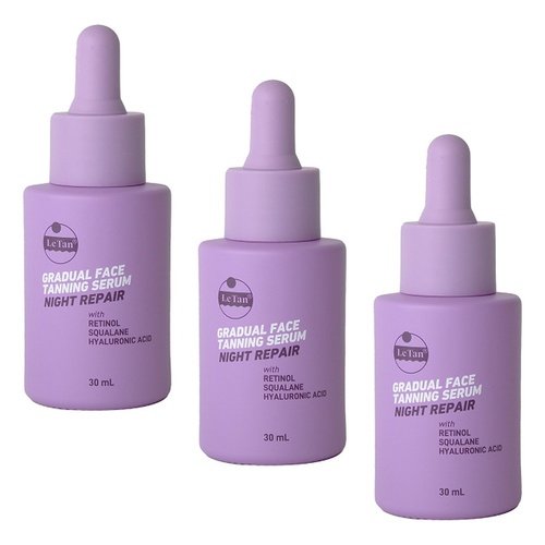 Le Tan Gradual Face Tanning Serum Night Repair 30mL Pack of 3
