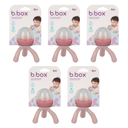 B.Box Silicone Fresh Food Feeder Blush 4m+ Pack of 5