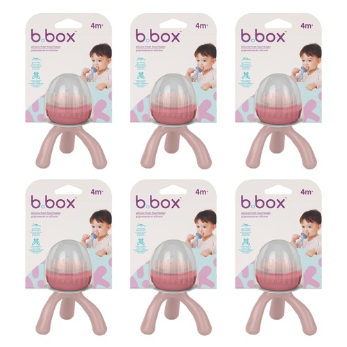 B.Box Silicone Fresh Food Feeder Blush 4m+ Pack of 6