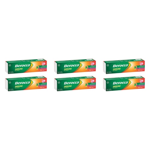 Berocca Immune Daily Defence Blackcurrant 15 Effervescent Tablets Pack of 6