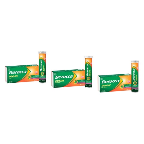 Berocca Immune Daily Defence Blackcurrant Flavour 30 Effervescent Pack of 3