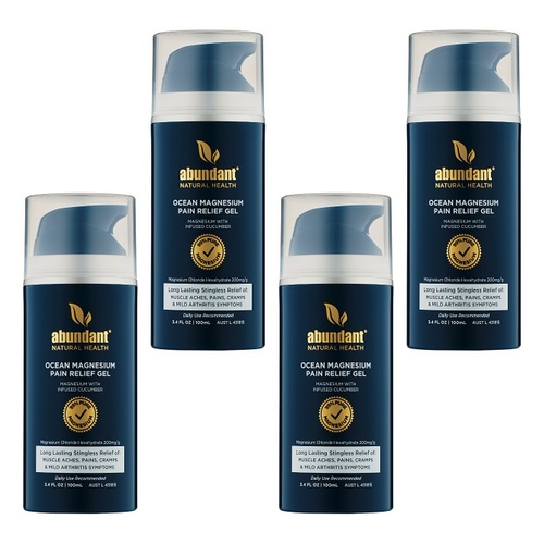 Abundant Ocean Magnesium Pain Relief Gel 100mL Pack of 4