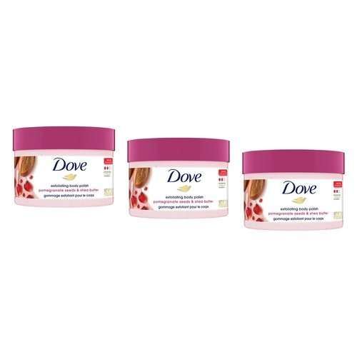 Dove Exfoliating Body Polish Pomegranate & Shea Butter 298g Pack of 3