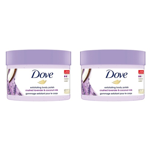 Dove Exfoliating Body Polish Crushed Lavender & Coconut Milk 298g Pack of 2