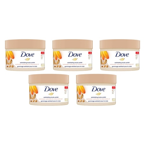 Dove Exfoliating Body Polish Colloidal Oatmeal & Calendula Oil 298g Pack of 5