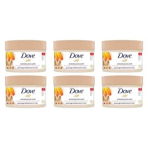 Dove Exfoliating Body Polish Colloidal Oatmeal & Calendula Oil 298g Pack of 6