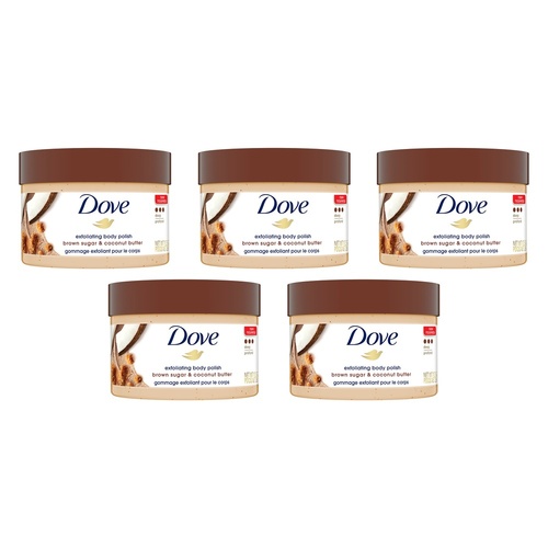 Dove Exfoliating Body Polish Brown Sugar & Coconut Butter 298g Pack of 5