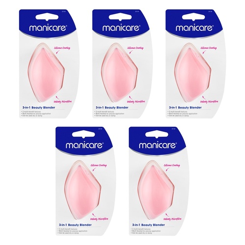 Manicare 3-in-1 Beauty Blender Pink x 6 Bundle of 5
