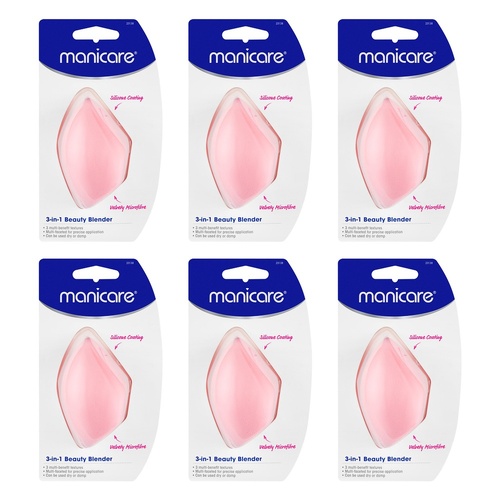 Manicare 3-in-1 Beauty Blender Pink x 6 Bundle of 6