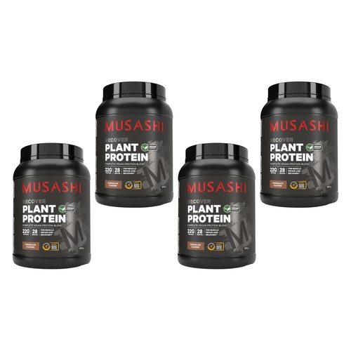 Musashi Recover Plant Protein Chocolate 900g Pack of 4