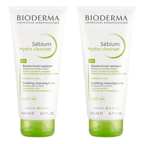 Bioderma Sébium Ultra-Nourishing Cream Hydra Cleanser 200mL Pack of 2