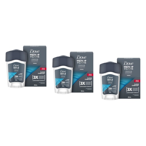 Dove Men Antiperspirant Deodorant Clinical Protection Clean Comfort Pack of 3
