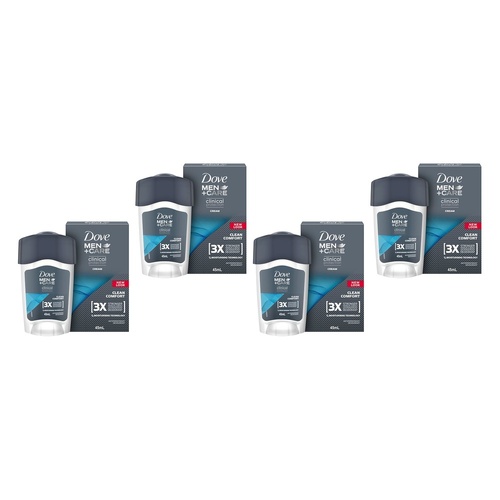 Dove Men Antiperspirant Deodorant Clinical Protection Clean Comfort Pack of 4