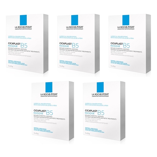 La Roche-Posay Cicaplast B5 Facial Sheet Masque 5 Pack Bundle of 5