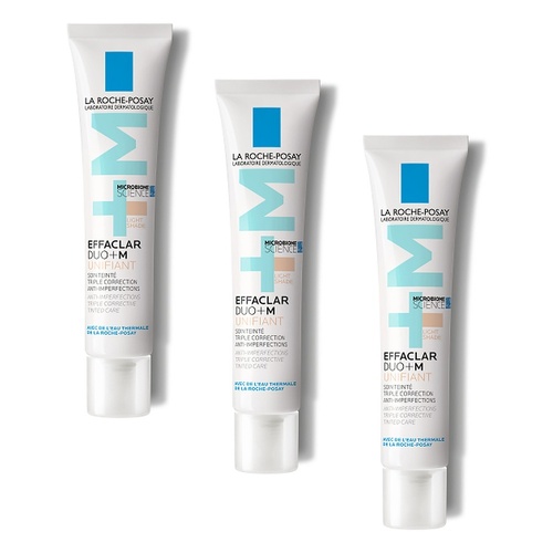 La Roche-Posay Effaclar Duo +M Unifiant Tinted Anti-Acne Moisturiser Pack of 3