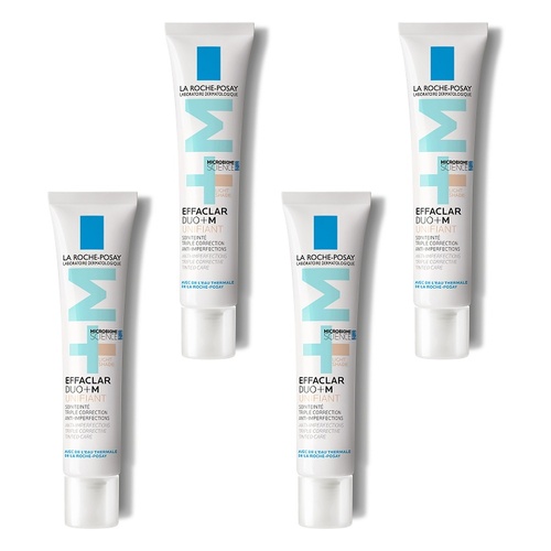 La Roche-Posay Effaclar Duo +M Unifiant Tinted Anti-Acne Moisturiser Pack of 4