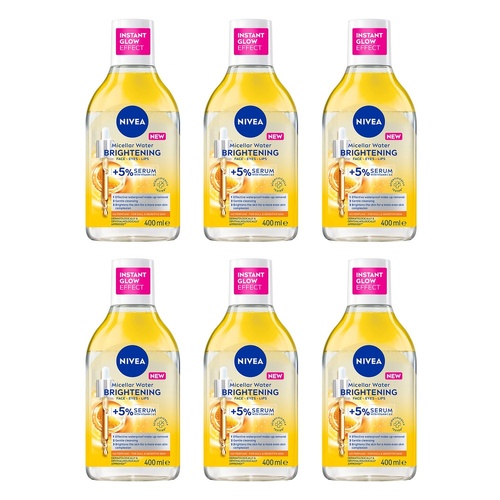 NIVEA Brightening Serum Micellar Water 400mL Pack of 6