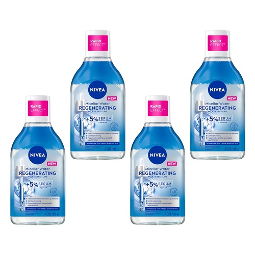 NIVEA Regenerating Serum Micellar Water 400mL Pack of 4