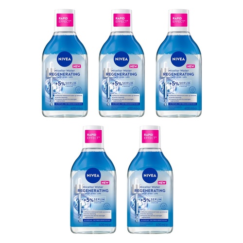 NIVEA Regenerating Serum Micellar Water 400mL Pack of 5