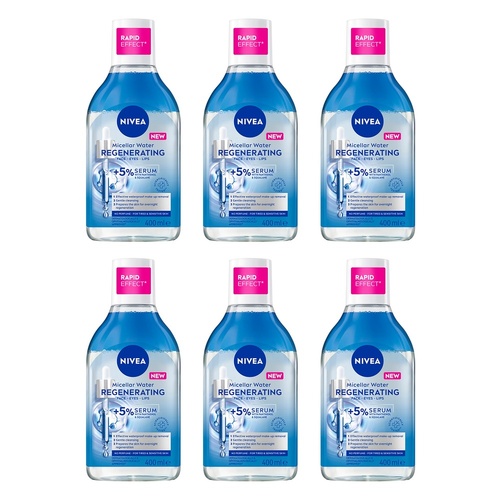 NIVEA Regenerating Serum Micellar Water 400mL Pack of 6