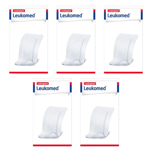 Leuko Leukomed T Sterile Wound Dressing 8cm x 15cm White 50 Pack Bundle of 5