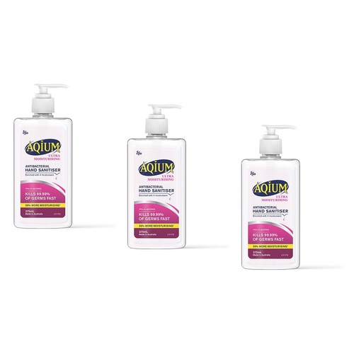 Ego Aqium Antibacterial Hand Sanitiser Ultra Hydrating 375mL Pack of 3