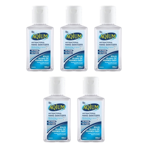 Ego Aqium Antibacterial Hand Sanitiser 60mL Pack of 5