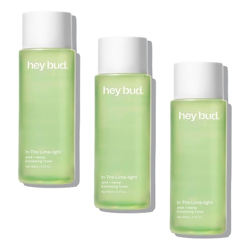Hey Bud AHA + Hemp Exfoliating Toner 150mL Pack of 3