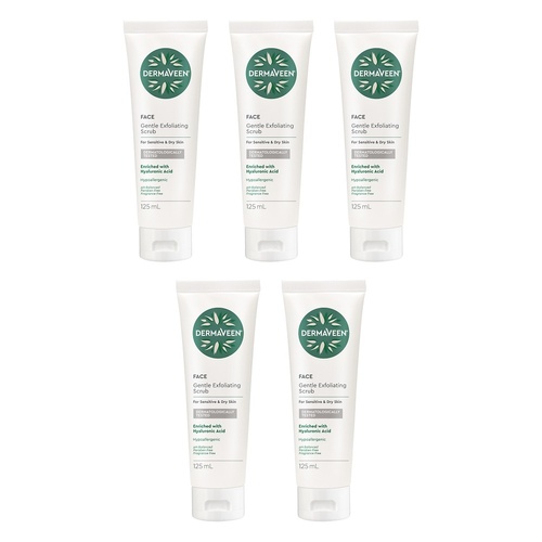 DermaVeen Face Gentle Exfoliating Scrub 125mL Pack of 5