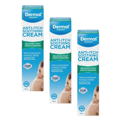 Dermal Therapy Anti-Itch Soothing Cream 28g Pack of 3