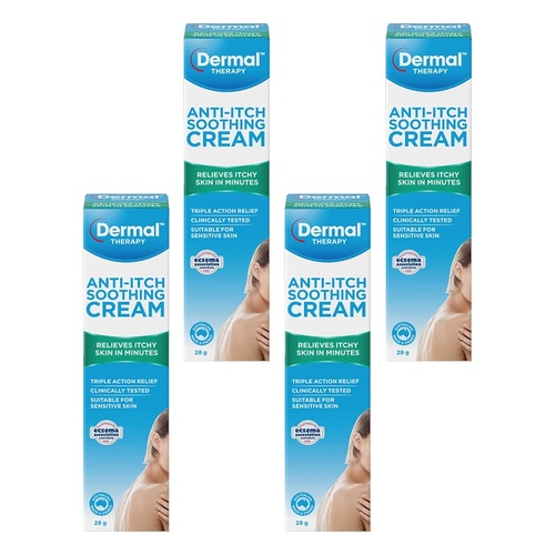 Dermal Therapy Anti-Itch Soothing Cream 28g Pack of 4