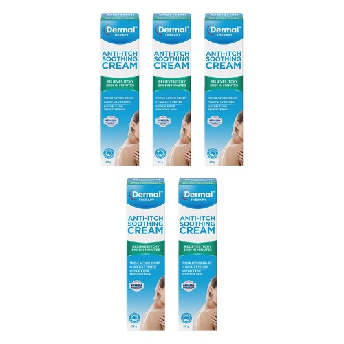Dermal Therapy Anti-Itch Soothing Cream 28g Pack of 5