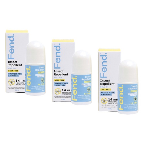 FEND Insect Repellent Lotion Roll On 50mL Pack of 3