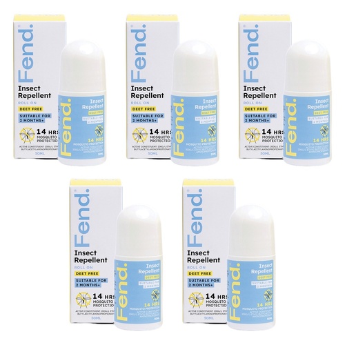 FEND Insect Repellent Lotion Roll On 50mL Pack of 5