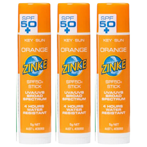 ZINKE SPF 50 Plus Orange Zinc Stick 5g Pack of 3