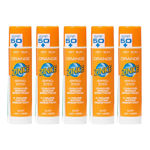 ZINKE SPF 50 Plus Orange Zinc Stick 5g Pack of 5