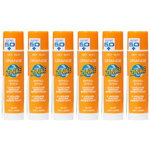 ZINKE SPF 50 Plus Orange Zinc Stick 5g Pack of 6