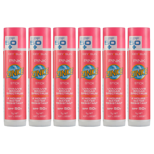ZINKE SPF 50 Plus Pink Zinc Stick 5g Pack of 6