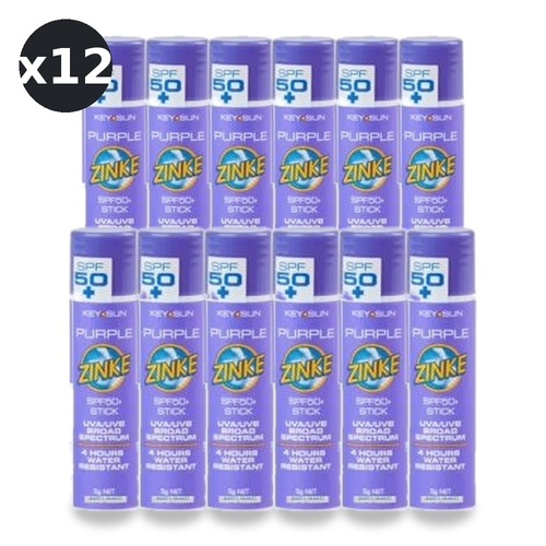 ZINKE SPF 50 Plus Purple Zinc Stick 5g Broad Spectrum Pack of 12