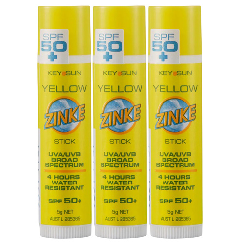 ZINKE SPF 50 Plus Yellow Zinc Stick 5g Pack of 3