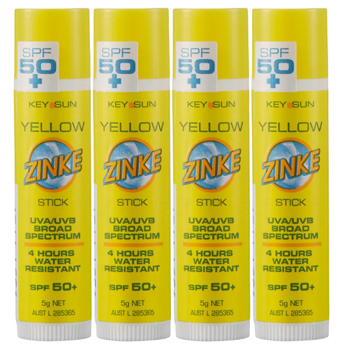 ZINKE SPF 50 Plus Yellow Zinc Stick 5g Pack of 4