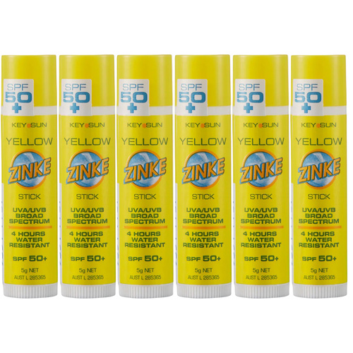 ZINKE SPF 50 Plus Yellow Zinc Stick 5g Pack of 6