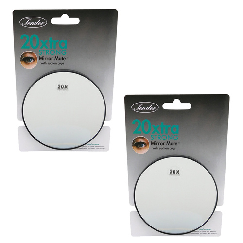 Tender 20x Magnifying Mirror 9cm 2 Pack Suction Cup Portable Makeup Mirror