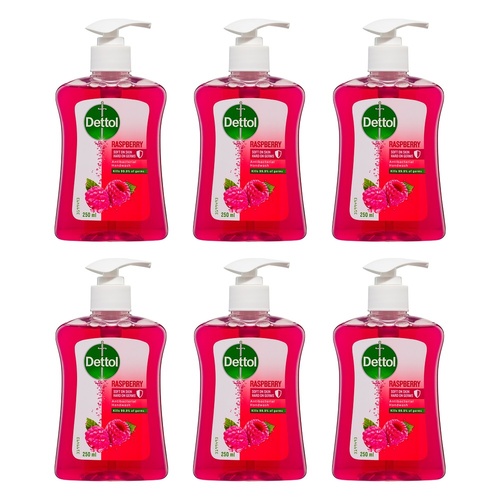 Dettol Antibacterial Liquid Hand Wash Raspberry 250mL Pack of 6
