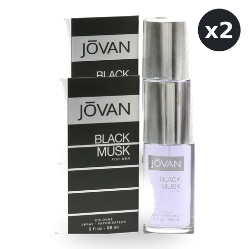 Jovan Black Musk for Men Eau De Cologne EDC Spray 88ml Pack of 2