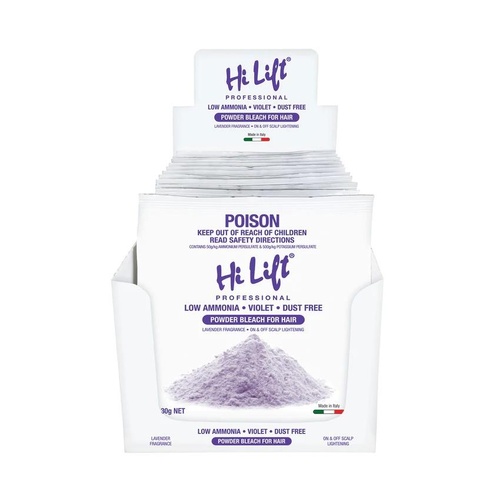 Hi Lift Violet Lavender Powder Bleach Sachets 30g Display of 12