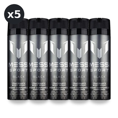 Messi Sport Black Body Spray 200ml Pack of 5