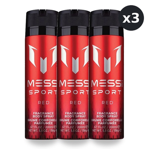 Messi Sport Red Body Spray 200ml Pack of 3
