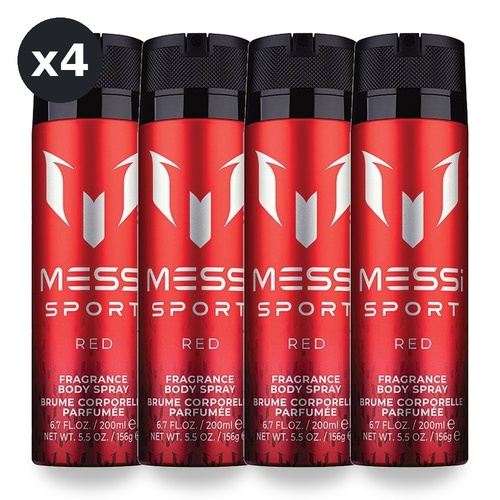Messi Sport Red Body Spray 200ml Pack of 4