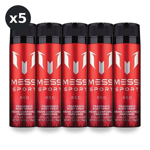 Messi Sport Red Body Spray 200ml Pack of 5